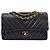 Chanel Vintage Classic Double Flap Chevron Lambskin Medium Schwarz