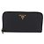 Prada Zip Around Tab Saffiano Leather Long Black