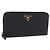 Prada Zip Around Tab Saffiano Leather Long Black - view 3