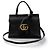 Gucci GG Marmont Top Handle Leather Small Negro