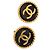 Orecchini vintage Chanel Coco Mark 95A Nero D'oro