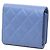 Chanel Coco Mark Matelassé Tri-fold Geldbörse Blau - Ansicht 2