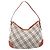 BURBERRY Nova Check Schultertasche Canvas Beige Silver Auth 206794V Silber - Ansicht 2