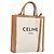 Céline CELINE Vertical Cabas Small Hand Bag Canvas 2way Ivory Gold Tone Auth LN035V Roh