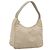 Bolsa de mão pochette PRADA Nylon Beige Silver Auth 206468A Prata Bege