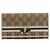 Cartera larga GUCCI GG Canvas Web Sherry Line Beige Gold Auth 205505V - vista 13