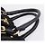 Bolso de mano fruncido PRADA Nylon 2way Negro Oro Auth BA16051A Dorado - vista 14