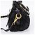 Bolso de mano fruncido PRADA Nylon 2way Negro Oro Auth BA16051A Dorado - vista 4