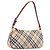 Borsa a mano BURBERRY Nova Check Blue Label Canvas Beige Silver Auth 205362V Argento