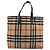 BURBERRY Nova Check Blue Label Tote Bag aus Wolle Beige Silber Auth 205370V - Ansicht 13