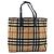 BURBERRY Nova Check Blue Label Tote Bag aus Wolle Beige Silber Auth 205370V - Ansicht 2