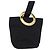 Céline CELINE Circle Pouch Canvas Black Gold Auth 206900A Negro Dorado