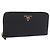 Saffiano PRADA Long Wallet Safiano Leather Black Gold Auth 206459 Golden