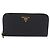 Saffiano PRADA Long Wallet Safiano Leather Black Gold Auth 206459 Golden - view 13