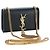 Autre Marque Borsa a tracolla con catena Saint Laurent in pelle nera e oro Auth BA16060V Nero D'oro