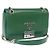 Saffiano Borsa a Tracolla con Catena PRADA Pelle Safiano Verde Argento Auth 207634V