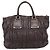 Borsa a mano raccolta PRADA in pelle 2way Dark Brown Gold Auth BA16047A D'oro Marrone scuro - vista 2