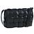 Bottega Veneta Bolsa Cassette Acolchoada MAXI INTRECCIATO Couro Preto Auth BA16053V