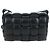 Bottega Veneta Bolsa Cassette Acolchoada MAXI INTRECCIATO Couro Preto Auth BA16053V - vista 13