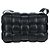 Bottega Veneta Bolsa Cassette Acolchoada MAXI INTRECCIATO Couro Preto Auth BA16053V - vista 2