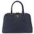 Saffiano Sac à main PRADA cuir Safiano Navy Gold Auth 202507A Doré Bleu Marine - vue 13