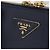 Saffiano Sac à main PRADA cuir Safiano Navy Gold Auth 202507A Doré Bleu Marine - vue 18