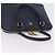 Saffiano Sac à main PRADA cuir Safiano Navy Gold Auth 202507A Doré Bleu Marine - vue 7