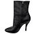 Botines de tacón de aguja en cuero negro Gucci / Botas cortas - vista 3