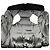 Chaleco puffer de seda negra Thomas Wylde con cuello de terciopelo tachonado Negro - vista 5