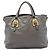 Tote Borsa Shopping convertible aperta Prada in vitello morbido grigio