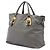Tote Borsa Shopping convertible aperta Prada in vitello morbido grigio - vista 2