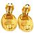 Brincos de pressão ovais Crown Chanel CC banhados a ouro Dourado - vista 4