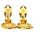 Brincos de pressão ovais Crown Chanel CC banhados a ouro Dourado - vista 6