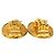 Brincos de pressão ovais Crown Chanel CC banhados a ouro Dourado - vista 8
