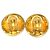 Gold Chanel vergoldete Logo runde Clip-On Ohrringe Golden - Ansicht 2