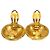 Gold Chanel vergoldete Logo runde Clip-On Ohrringe Golden - Ansicht 3