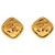 Orecchini a clip quadrati placcati oro Chanel CC Gold D'oro