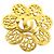 Gold Chanel CC vergoldete Blumenbrosche Golden