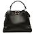 Fendi Peekaboo Iconic Mini Lederhandtasche schwarz mit Schnürung