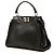 Fendi Peekaboo Iconic Mini Lederhandtasche schwarz mit Schnürung - Ansicht 2