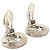 Silberne Chanel CC runde Clip-On-Ohrringe aus Messing - Ansicht 3