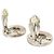 Silberne Chanel CC runde Clip-On-Ohrringe aus Messing - Ansicht 8