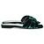 Autre Marque Saint Laurent, sandalo mule in velluto verde smeraldo - vista 6