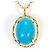 Autre Marque 18K Yellow Gold Necklace with Turquoise Golden