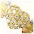 Autre Marque Anillo banda elegante con detalles de diamantes Dorado - vista 2