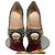 Lady Peep Décolleté Christian Louboutin in camoscio blu con borchie dorate e stampa leopardata Marrone Gold hardware