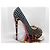 Lady Peep Décolleté Christian Louboutin in camoscio blu con borchie dorate e stampa leopardata Marrone Gold hardware - vista 10