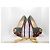 Lady Peep Décolleté Christian Louboutin in camoscio blu con borchie dorate e stampa leopardata Marrone Gold hardware - vista 13