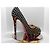 Lady Peep Décolleté Christian Louboutin in camoscio blu con borchie dorate e stampa leopardata Marrone Gold hardware - vista 9