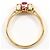 Autre Marque Anello a fascia in oro giallo 14K con rubino e diamante D'oro - vista 2